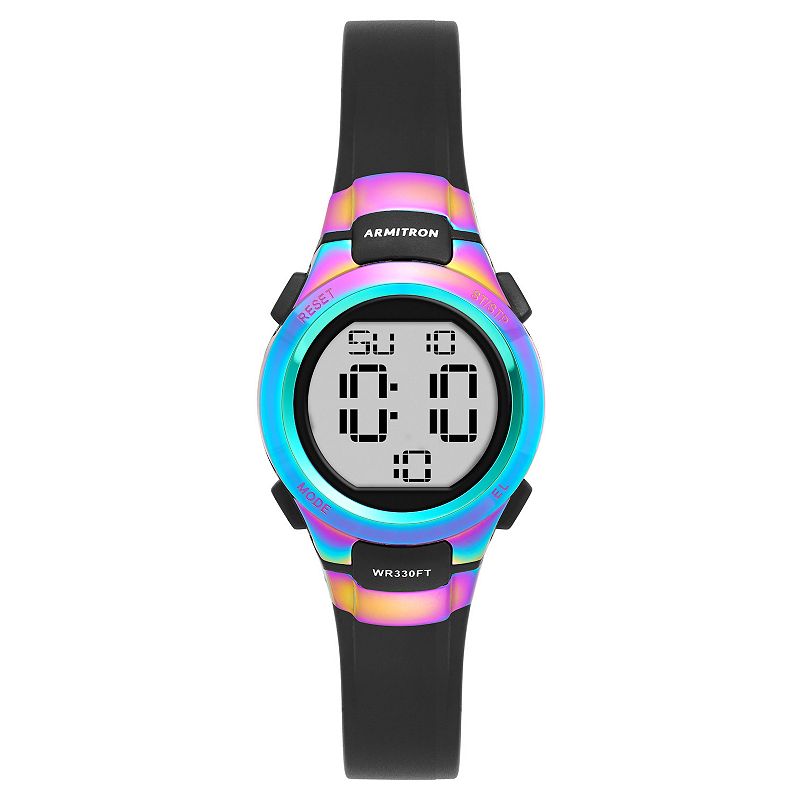 Armitron Women's Pro Sport Multi-Colored Digital Chronograph Watch - 45-7012RBB, Size: 27 mm, Silver