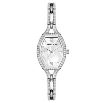 Armitron Women's Mother-of-Pearl Dial & Crystal Accent Silver tone Watch - 75-5902MPSV