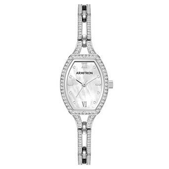 Armitron Women's Mother-of-Pearl Dial & Crystal Accent Silver tone Watch - 75-5902MPSV