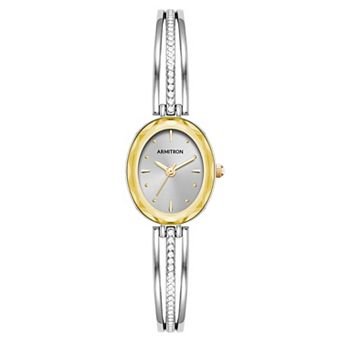 Armitron Women's Crystal Accent Two Tone Bangle Watch - 75-5903SVTT