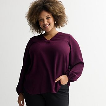 Plus Size Nine West Long Sleeve Tunic