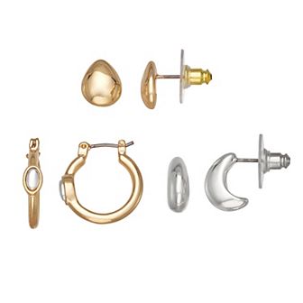Napier 3-Pair Studded Earring Set