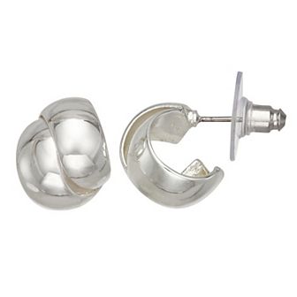 Napier Silver Tone Puffy Stud Earrings