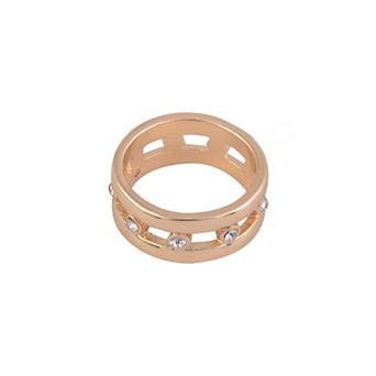 Emberly Gold Tone Stone Accent Cocktail Ring - Size 9
