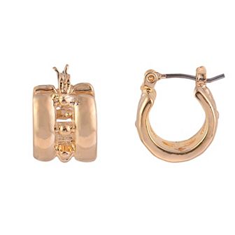 Emberly Gold Tone Nickel Free Huggie Hoop Earrings