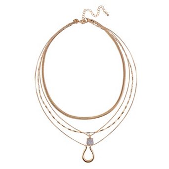 Emberly Gold Tone 4-Row Layered Necklace