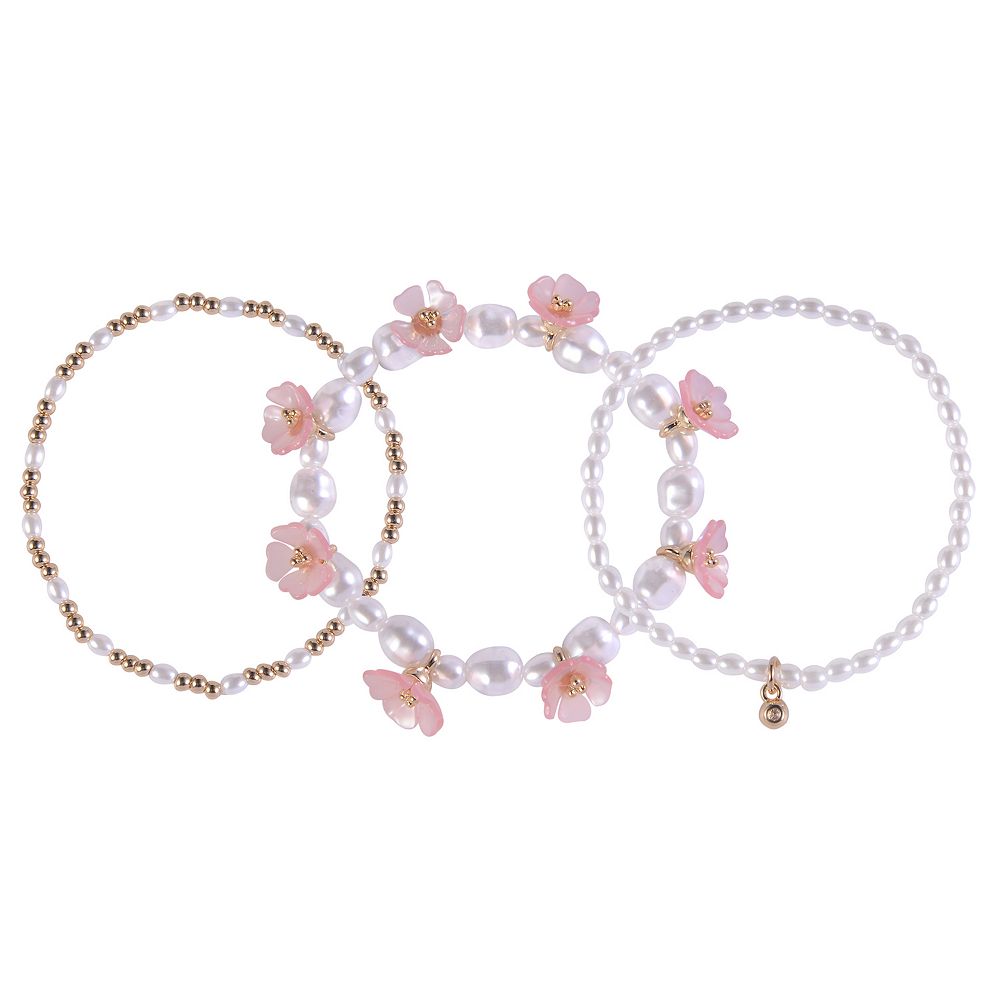 Emily Gold Flower Pearl Bracelet