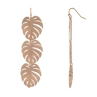 Emberly Gold Tone Palm Leaf Filigree Earrings
