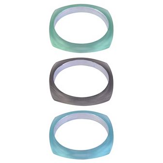 Emberly 3 pc Acrylic Square Bangle Set