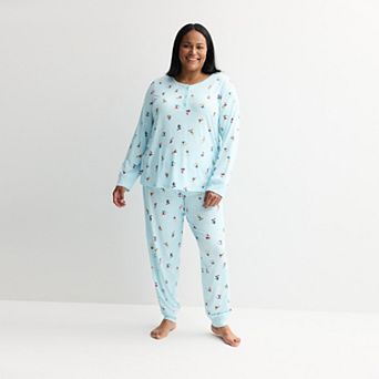Plus Size Jammies For Your Families® Hit the Slopes Pajama Top & Pajama Bottoms Set