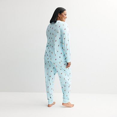 Plus Size Jammies For Your Families® Hit the Slopes Pajama Top & Pajama Bottoms Set