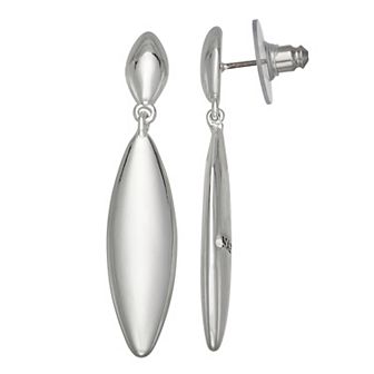 Napier Silver Tone Long Double Drop Earrings