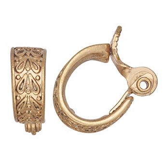 Napier Textured Gold Tone Huggie Earrings