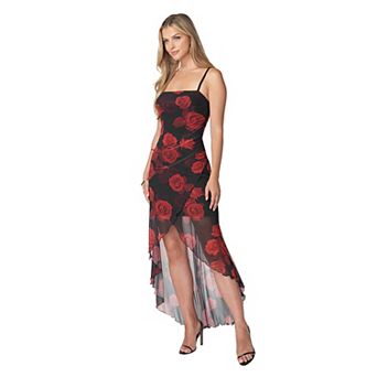 Women's bebe Hi-Low Hem Wrap Tube Dress