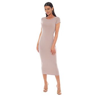 Women's bebe Rib Maxi T-Shirt Dress