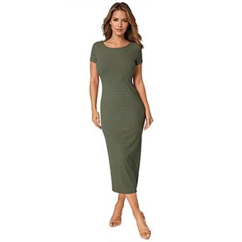 Women's bebe Rib Maxi T-Shirt Dress