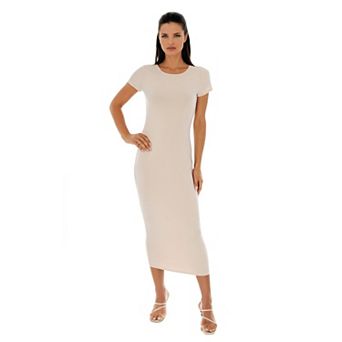 Women's bebe Rib Maxi T-Shirt Dress