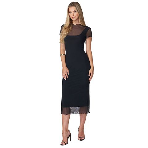 Женские платья bebe Women's bebe Mesh Maxi T-Shirt Dress