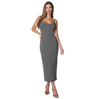 Women's bebe Ribbed Tank Maxi Dress