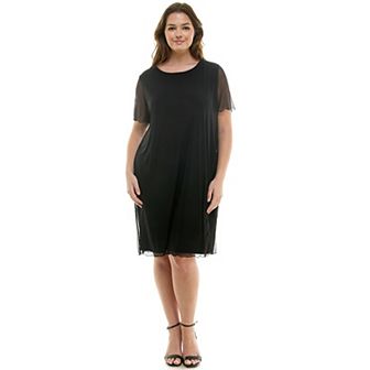 Plus Size bebe Powermesh T-Shirt Dress