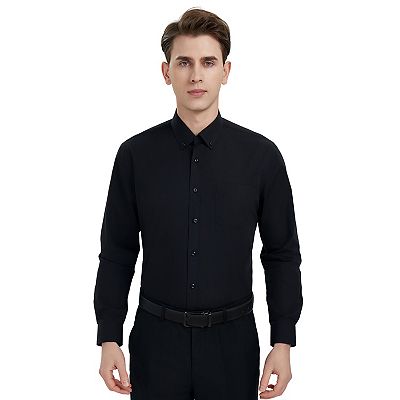 white christmas dresses Men's White Two-Ply Cotton Slim Fit Formal Shirt With Single Cuffs