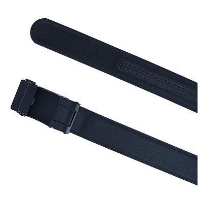 CTM Men's Sleek Leather Adjustable Ratchet Belt