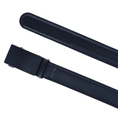 CTM Men's Sleek Leather Adjustable Ratchet Belt
