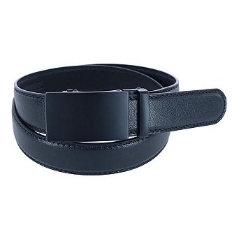 CTM Men's Sleek Leather Adjustable Ratchet Belt