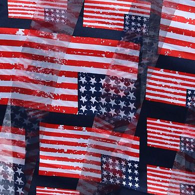 CTM Women's Lightweight Satin American Flag Print Scarf