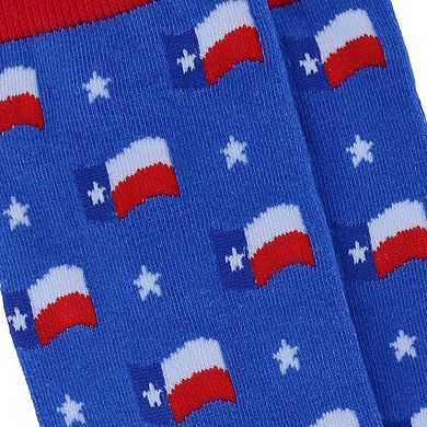 CTM Men's Texas State Flag Novelty Dress Socks (1 Pair)