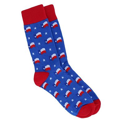 CTM Men's Texas State Flag Novelty Dress Socks (1 Pair)