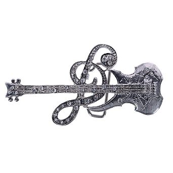 CTM Women's Rhinestone Music Note Guitar Buckle