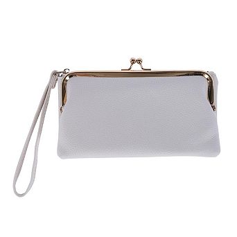 CTM Women's Fashion Kiss Lock Wristlet artificial Leather Wallet