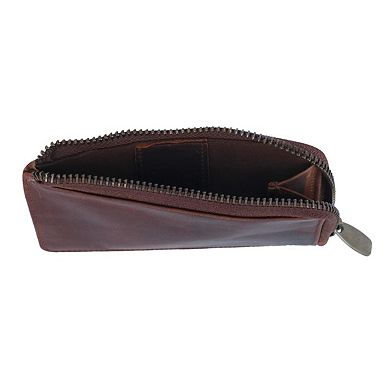 Paul & Taylor Men's Leather Zippered Side Front Pocket Wallet