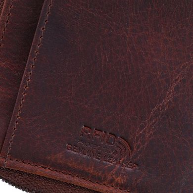 Paul & Taylor Men's Leather Zippered Side Front Pocket Wallet