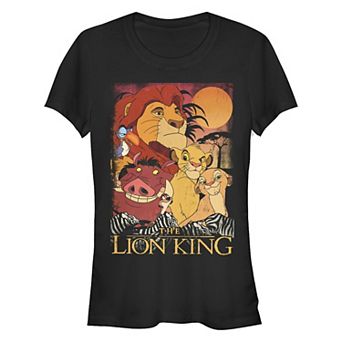 Disney's The Lion King Character Collage Poster Juniors' Fitted Graphic Tee