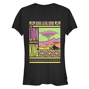 Disney's The Lion King Fluorescent Safari Poster Juniors' Fitted Graphic Tee