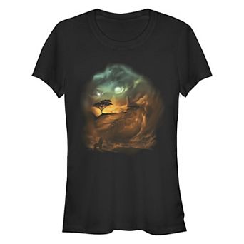 Disney's The Lion King Mufasa In The Sky Juniors' Fitted Graphic Tee