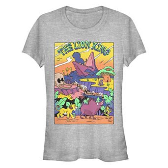 Disney's The Lion King Fluorescent Kingdom Poster Juniors' Fitted Graphic Tee