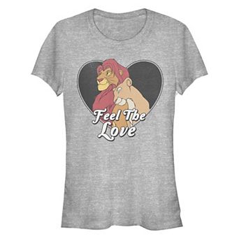 Disney's The Lion King Simba And Nala Feel The Love Juniors' Fitted Graphic Tee