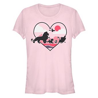 Disney's The Lion King Character Lineup Love Walk Juniors' Fitted Graphic Tee