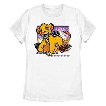 Disney's The Lion King Young Simba Vibrant Poster Juniors' Graphic Tee