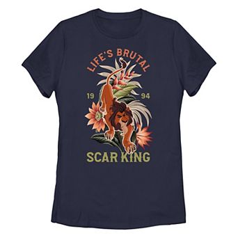 Disney's The Lion King Scar King Life Is Brutal 1994 Juniors' Graphic Tee