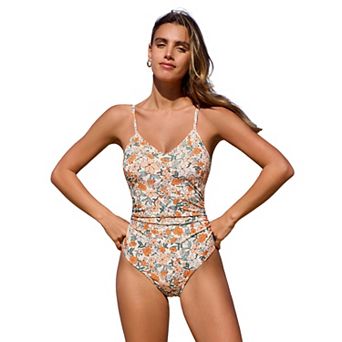Women's Cupshe Cutout V-Neck Tummy Control O-Ring One-Piece Swimsuit