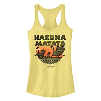Disney's The Lion King Young Simba, Timon & Pumba Hakuna Matata Sunset Walk Juniors' Racerback Tank Top