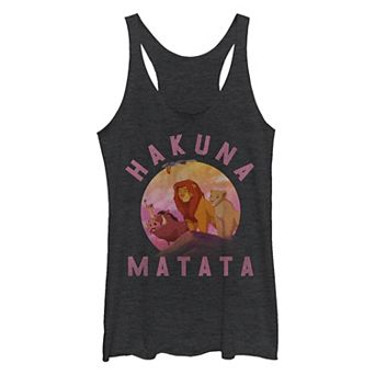 Disney's The Lion King Hakuna Matata Stamp Juniors' Tri-Blend Racerback Tank Top