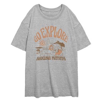 Disney's The Lion King Simba, Timon & Pumba Go Explore Hakuna Matata Juniors' Oversized Graphic Tee