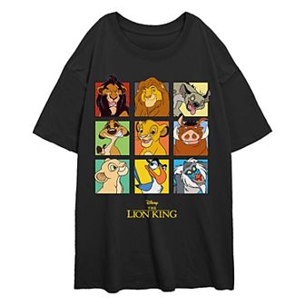 Disney's The Lion King Character Square Self Portraits Juniors' Oversized Graphic Tee