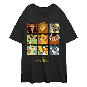 Disney's The Lion King Character Square Self Portraits Juniors' Oversized Graphic Tee