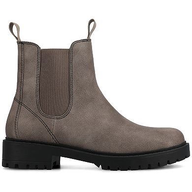 Journee Blanche Women's Pull-On Block Heel Chelsea Ankle Boots
